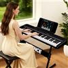 TERENCE Tastiera pianoforte a 61 tasti - Set pianoforte elettronico con supporto, 2 altoparlanti da 5 W, risposta al tocco, ideale per principianti e adulti, portatile, MIDI, 128 suoni