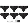 Glomora 6PCS Tuning Pioli Pulsante, Tipo Coda di Pesce Meccaniche di Ricambio in Metallo Nero per Basso Elettrico, Nero