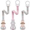 nip Set di 3 anelli per ciuccio con anello rosa, chiusura comoda, per tutti i ciucci, con e senza anello, anello di fissaggio in silicone flessibile, made in Germany