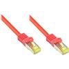 Good Connections Cavo patch RJ45 con cavo grezzo Cat.7 e protezione naso a scatto (RNS®), S/FTP, PiMF, senza alogeni, 600MHz, OFC, rosso, 20m, Good Con