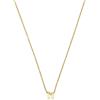LUXENTER Collana Alphabet finitura oro 18k - Lettera H, Mediano, Metallo, Senza pietra preziosa