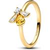 PANDORA Anello da donna con ape miele, oro 164562C01, 56, Metallo, Zirconia cubica