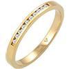 DIAMORE Anelli Donna Classico Prezioso con Diamante (0,10 ct) in Oro Giallo 585