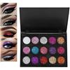 ZJchao Eye Shadow Plattet, 15 colori Palette di ombretti glitter impermeabili per trucco Cosplay Trucco per occhi, Polvere cosmetica brillante per ombretti adatta per il trucco quotidiano e professionale