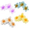 NJCXOLA 4pcs Pinze per Capelli Fiori Clip Artiglio da Donna, Mollettone per Capelli Fiori in Plastica, Accessori Capelli per Ragazze e Donna Vacanze Estive