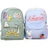 REQTYUI Zaino personalizzato in velluto a coste, borsa scolastica estetica, borsa monogramma per bambini e bambini