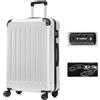 YONSLY Valigia da Viaggio con Lucchetto TSA e Cerniera YKK, Guscio Rigido, 4 Ruote a 379°, Lucchetto a Combinazione, Maniglia Telescopica (Argento, XL)