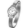 JewelryWe Orologio da polso da donna, con cinturino elastico, facile da leggere, quadrante digitale, grande, comodo cinturino elastico, orologio da donna, superficie bianca