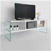 Dmora - Mobile porta TV Algorab, Credenza da soggiorno, Armadio basso per TV, Base parete attrezzata, 120x35h45 cm, Bianco