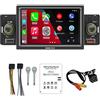 VIGORTHRIVE Ricevitore stereo per autoradio 1Din Carplay 5 Bluetooth Chiamate in vivavoce Touchscreen Lettore MP5 Android Auto Mirror Link AM/FM / 2USB / SD con fotocamera 12LED
