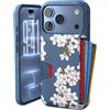 Smartish Custodia a portafoglio per iPhone 17 Pro - Wallet Slayer Vol. 1 [sottile e protettiva] porta carte di credito - Custodia a portafoglio per Apple iPhone 17 Pro, motivo fiori di ciliegio