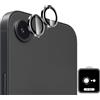 QULLOO Pellicola Fotocamera per iPhone 16e / 17e, Protezione della Fotocamera in Metallo, [Durezza 9H] [Anti-graffio ][Anti-Impronta] - Nero