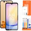 AGCUT Schermo LCD OLED per Samsung A34 5G LCD Display per Samsung Galaxy A34 5G SM-A346B SM-A346E SM-A346M 6,6 Pollice Schermo di Ricambio Digitalizer Touch Screen Assembly con Strumenti, Nero
