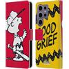 Head Case Designs Licenza Ufficiale Peanuts Charlie Oh Santo Cielo metà E Risate Custodia Portafoglio in Pelle Compatibile con Samsung Galaxy S25 Ultra