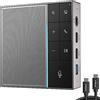 HiDock Vivavoce da conferenza con muto/progetto, pickup vocale migliorato e cancellazione del rumore full-duplex, microfono USB-C omnidirezionale per riunioni di casa e ufficio, grigio