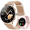taopodo Orologio Smartwatch Donna, Schermo Rotondo AMOLED 1,27, Chiamate Bluetooth, Monitoraggio Battito e Sonno Smart Watch Donna, 120+ Modalità Sportive, Impermeabilità IP68 (Oro Rosa)