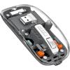 MAGIC-REFINER Mouse wireless, sottile, senza fili, doppia modalità, Bluetooth 5.1/2.4G, silenzioso, ricaricabile, trasparente, 2400 dpi, 4 regolabili, livello della batteria visibile, per laptop/PC