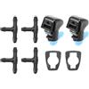 Partuto Kit Ugelli Lavavetro Per Jeep Liberty 08-12 2 Pz | Per Dodge Nitro 07-11 Colore Nero,Blu Materiale Plastica OE 55157319AA Include 2 Guarnizioni 4 Connettori T