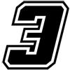 4R Quattroerre.it 13373 Numero Racing 3 Moto GP, Nero, 10 x 10 cm