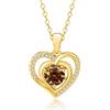 PAKORIO Collana doppio cuore moissanite placcata oro 14K, 0,5ct/1ct VVS1, ipoallergenica, catena regolabile, anti-ossidazione, regalo donna