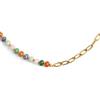 SINGULARU - Collana Alpine Chic Stones. Acciaio con Placcatura in oro 18 kt e Pietra naturale. Gioielli da donna.