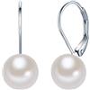 Valero Pearls Orechinni pendenti da Donna in Argento Sterling 925 con rodio con Perle coltivate d'acqua dolce bianco 60201683