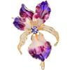 yanwuwa Elegante spilla a forma di iris, realizzata a mano, in rame, leggera, 11 g, da donna, da indossare tutti i giorni, Rame