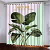 BYTUGI Tenda Oscurante Decorazione Da Finestre 2 Pannelli - Motivo Stampati In Piantare Foglie Verdi 3D Tenda Termica Isolante Con Occhielli Per Camera Da Letto Soggiorno Cucina L 234 X A 230 cm