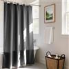 REDKEY Tenda Doccia con Ponderati Tessuto Antimuffa Impermeabile 120x180 cm per Vasca da Bagno, Poliestere con 8 Ganci Antiruggine, Grigio scuro