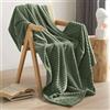QOFLY Morbida e Accogliente Coperta in Pile di Flanella, Coperta in Microfibra per Divano, TV, Letto e Poltrona, Decorazione per la Casa, Verde Oliva (150 x 200 cm)