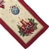 Vionara Home Runner da Tavola Natalizia in tessuto Gobelin Piazzato, Runner con motivo natale, Centrotavola Natalizio, Decorazioni Natalizie per Tavola, 100% Made in Italy (Candela, Runner 35 x 95 cm)