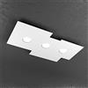 Top Light PLAFONIERA MODERNA LUNGA RETTANGOLARE BIANCA 3 LUCI LED SOSTITUIBILI SLIM TOP LIGHT PLATE 1129/PL3 R-BI