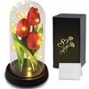 Touloube Tulipani Artificiale Regalo di la Festa Della Mamma per Donne Mamma Moglie, Realistici Bouquet di Fiori Finti di Tulipani con Luce a LED, Romantico Kit di Tulipani per Anniversario Matrimonio Regalo