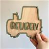 LinCognivant Cartello personalizzato con nome trattore per porta, decorazione per bambini a tema fattoria, targa in legno per camera da letto dei bambini, regalo personalizzato per la cameretta dei bambini