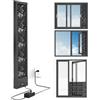 MESCXTY Ventilatore orizzontale da finestra per finestre scorrevoli, ventilazione a doppio flusso d'aria reversibile, estrattore retrattile senza attrezzi per camera da letto, bagno e cucina, bifacciale con