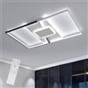 Mckalen Lampadario LED Soffitto Dimmerabile, 44W 4950LM Plafoniera LED con Telecomando 3000K-6500K, Nero e Bianco Rettangolo per Camera da Letto Cucina Soggiorno Corridoio, 97CM