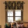 TOPLUXE Tenda per Finestre 137x46cm, Mantovana Damascata con Nappe, Tenda Corta per Camera da Letto Soggiorno Cucina, Decorazione Natalizia (Nero)