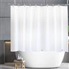 YISURE Tenda da doccia in plastica corta, altezza 150 cm, bianca, più corta, in plastica, con orlo magnetico, larghezza 180 x altezza 150 cm