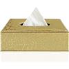 PTAPIPI Elegante porta fazzoletti in pelle PU, moderno porta tovaglioli rettangolare pompante Dispenser (Golden Lightning)