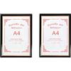 GUTEINTE Cornice A4 per Foto/Certificati 21 x 29.7 cm - Passepartout per Foto 15x20 cm Incluso, 2 Pack (Nero)