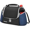 Kato Tirrinia Lunch box termico per donna e uomo, lunch box termico riutilizzabile a prova di perdite con 2 tasche con cerniera per adulti e bambini, lunch bag Cool tote per il lavoro d'ufficio