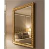 MO.WA. Specchio da Parete moderno oro, cornice in legno cm. 58x78, made in Italy, specchiera da appendere ingresso, camera da letto, bagno, soggiorno