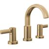 Delta Albion - Rubinetto da Bagno a 3 Fori, Montaggio Diffuso, 2 Maniglie, Scarico Push-Pop Incluso, Finitura Dorata, Portata 1.2 GPM, Ottone