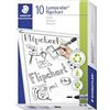 STAEDTLER Lumocolor 356 Pennarelli flipchart - nero, set da 10, 2,0 mm | Inchiostro a base d'acqua ad asciugatura rapida che non trapassa il foglio, punta tonda - DRY SAFE - Art.-Nr. 356-9