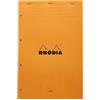 RHODIA 20100C - Bloc-Notes a punto metallico N°20 Orange - A4+ 21 x 31,8 cm-quadretti grandi Seyes- 80 fogli staccabili foratura a 4 buchi - Carta Clairefontaine Bianca 80g/m² -COPERTINA in carta trattata