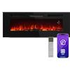 KLARSTEIN Galeras Smart - Camino Elettrico da Parete, 1800W, con Fiamma LED Realistica, Controllo con App & Telecomando, Colori & Luminosità Regolabili, Protezione dal Surriscaldamento