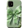 Sage & Mint Green Bows And Ribbons Gifts Custodia per iPhone 11 Carino verde Coquette Bow Ribbon Estetica Fiori Floreali