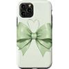 Sage & Mint Green Bows And Ribbons Gifts Custodia per iPhone 11 Pro Simpatico cuore verde con fiocco a forma di cocchetta
