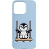 Penguin Swing Cartoon Animal Custodia per iPhone 15 Pro Max Simpatico pinguino altalena cartone animato animale design