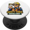 Coffee Fun Team Apparel Supervisor Mornings My Coffee, poi forse sicurezza PopSockets PopGrip Adesivo